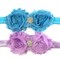 Wrapables Set of 8 Frayed Shabby Chic Double Rose Baby Headbands